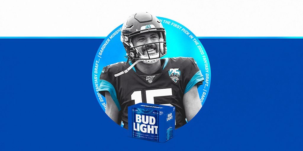 Fantasy Football NFL draft Bud Light Gardner Minshew beer