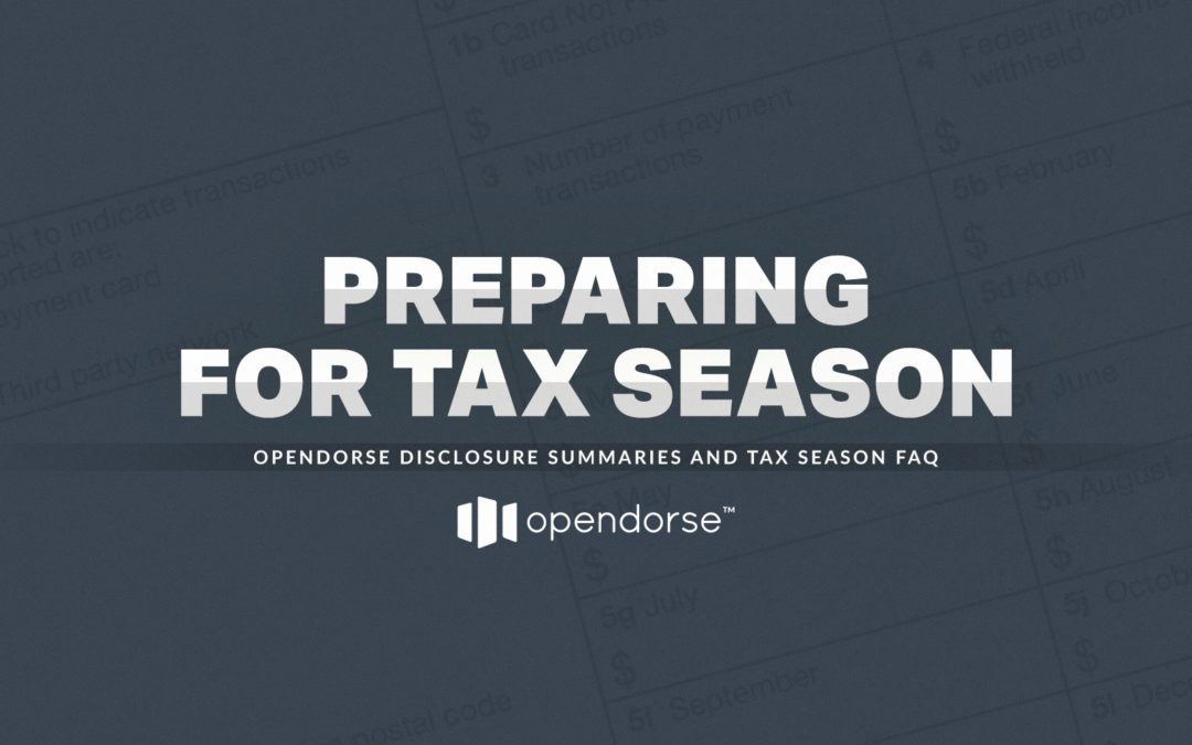 Opendorse Disclosure Summaries and Tax Season FAQs 