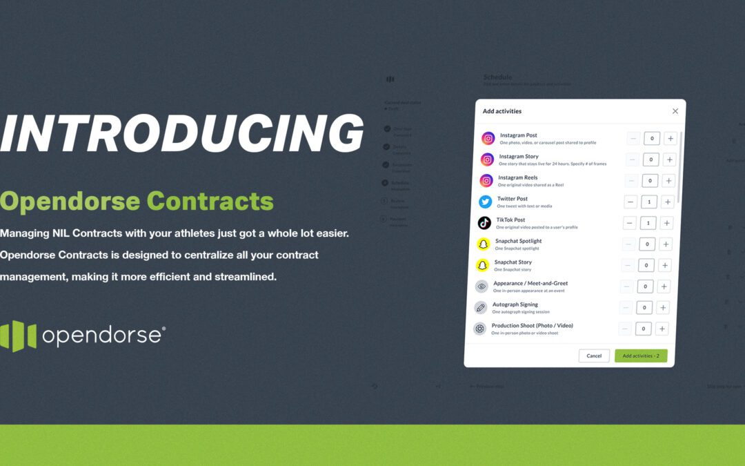 Introducing Opendorse Contracts: NIL Contract Management for Collectives and Colleges 